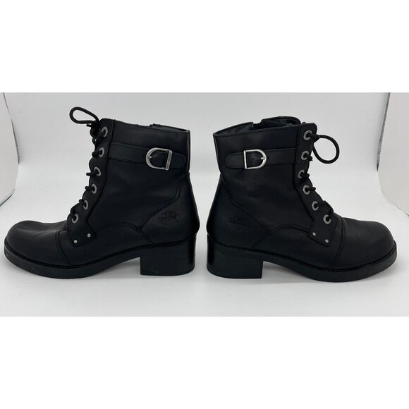 Harley Davidson Motorcycle Boots Evie Women's 11M Black Leather Shoes D83592 - Picture 6 of 16